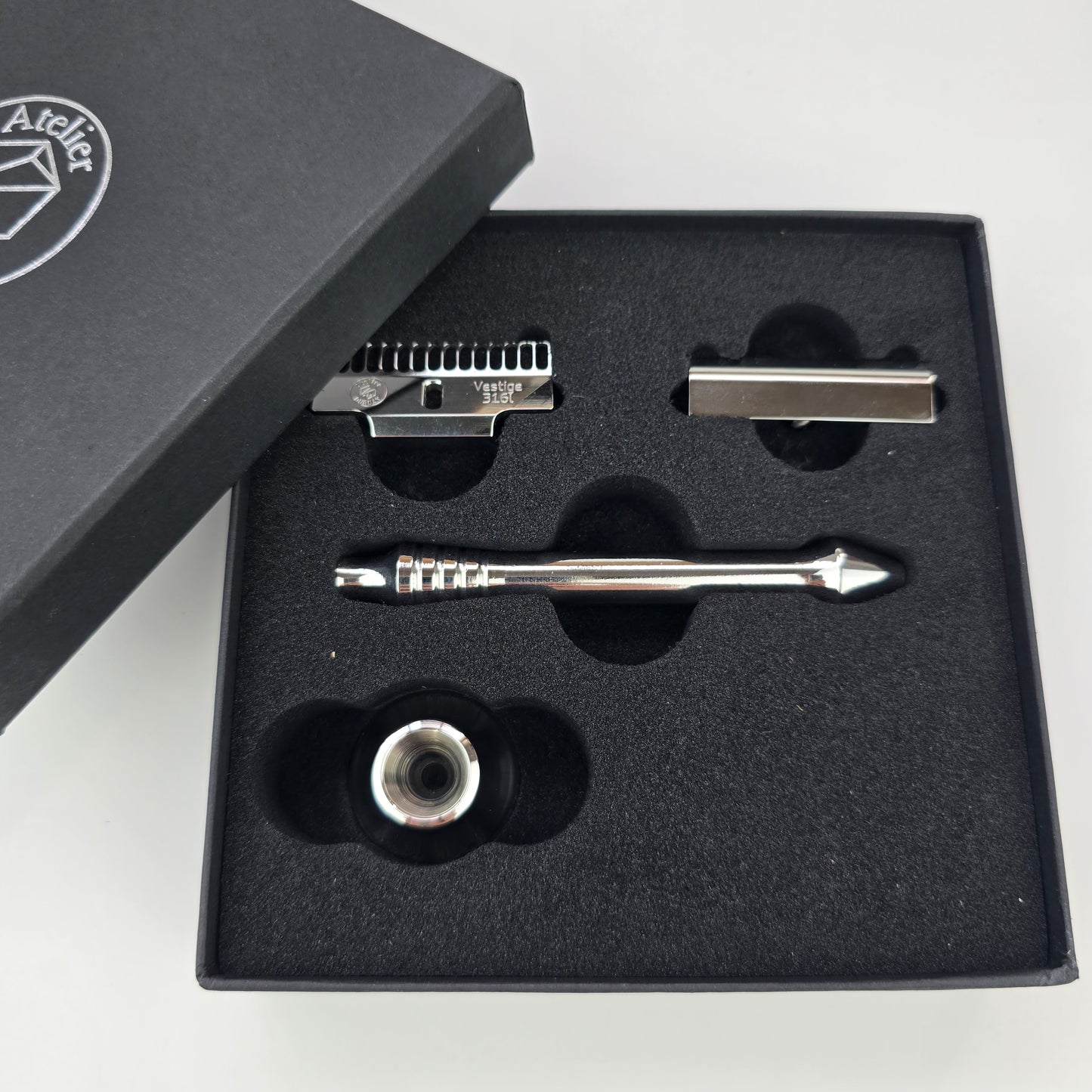 Rasoir Vestige – Complet (tête, manche et support)